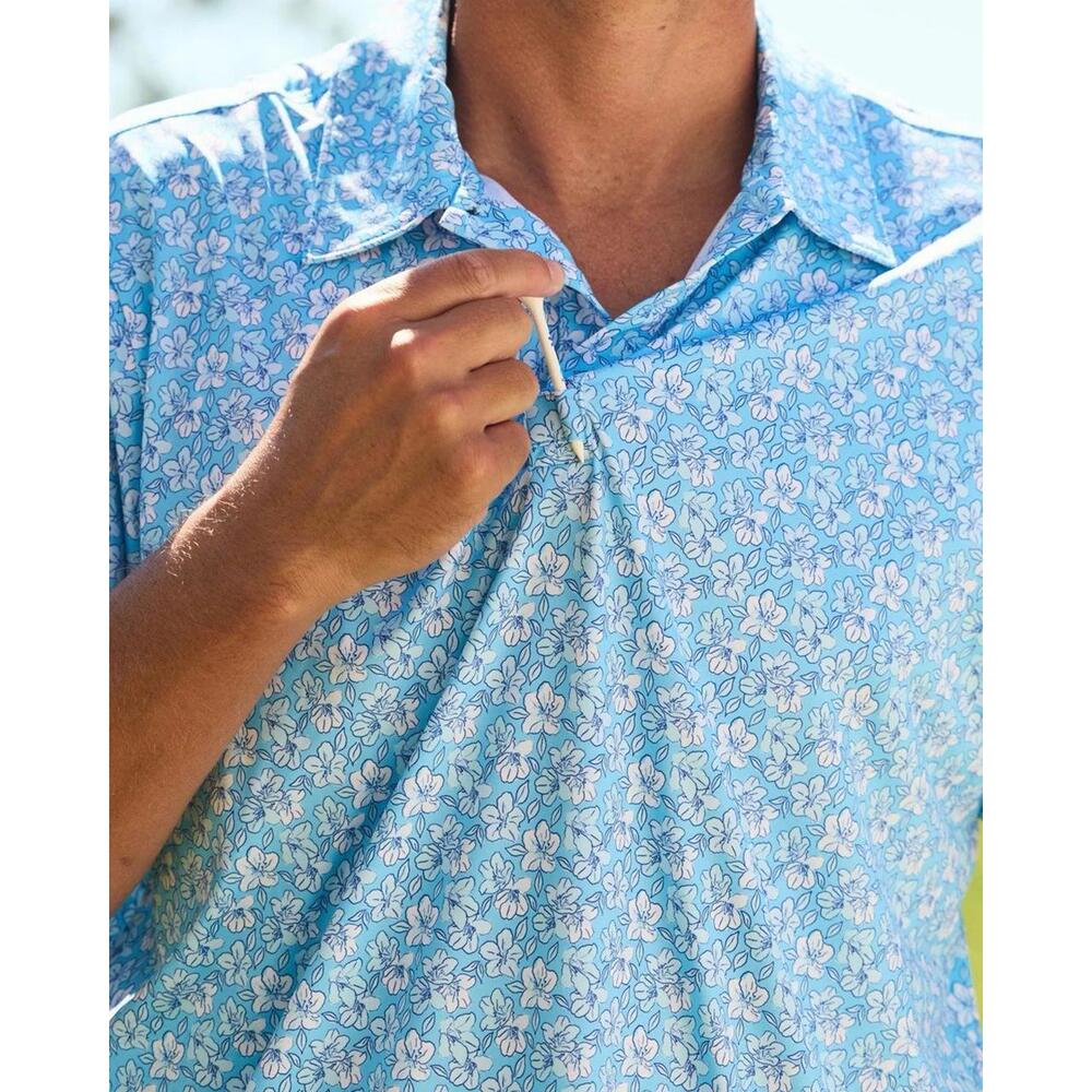 Kenny‎ Flowers NWT Sky Blue The Azaleas Outdoor Preppy Golf Shirt Sz 3XL